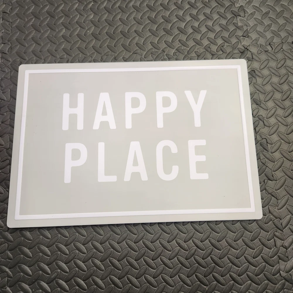 Gray 'Happy Place' Sign